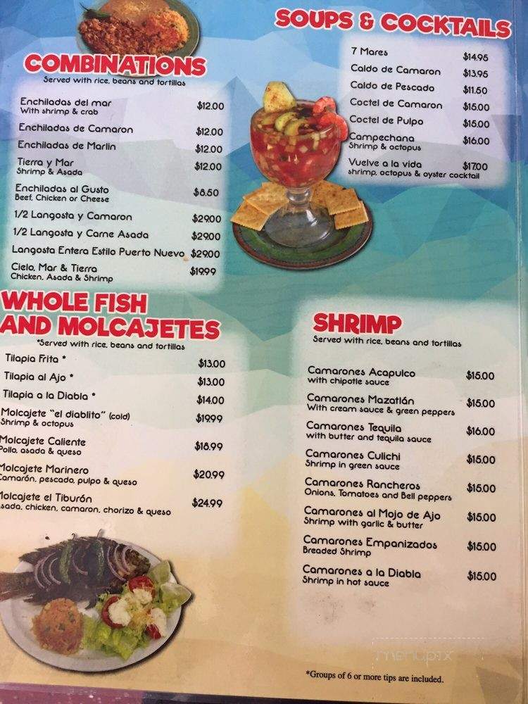 Mariscos El Tiburon - National City, CA menu_pic