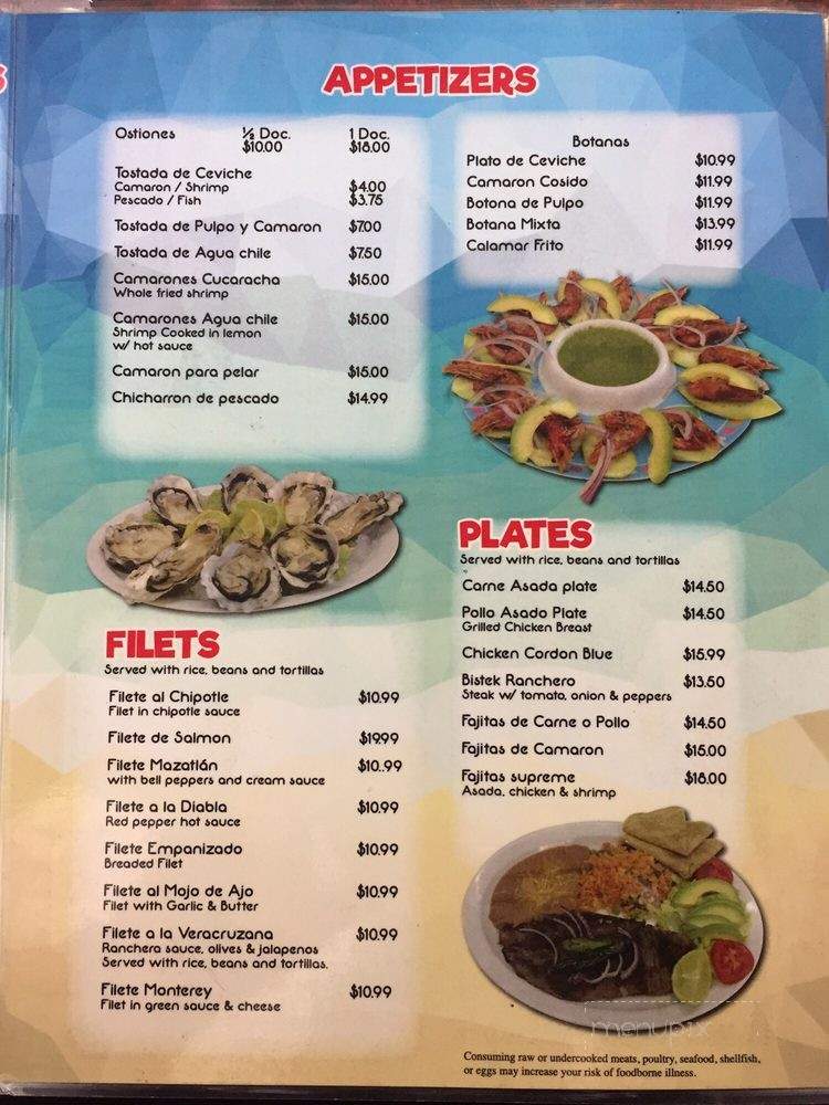 Mariscos El Tiburon - National City, CA menu_pic
