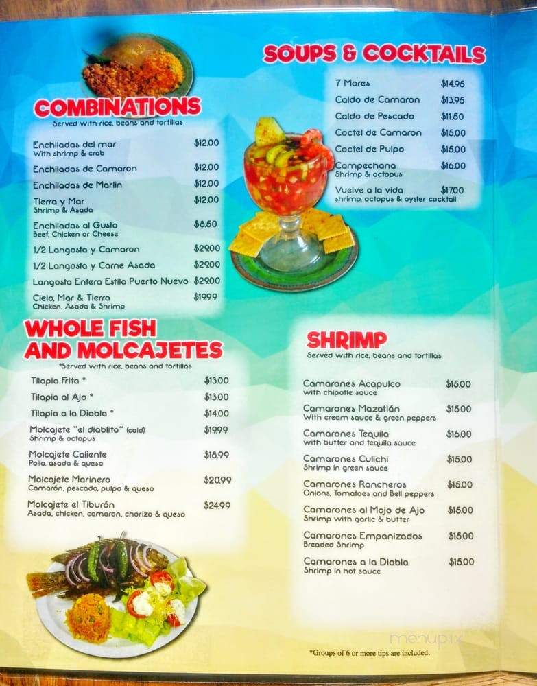 Mariscos El Tiburon - National City, CA menu_pic