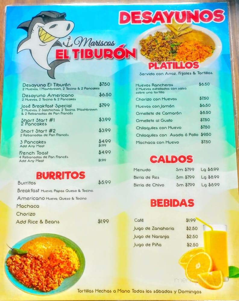 Mariscos El Tiburon - National City, CA menu_pic