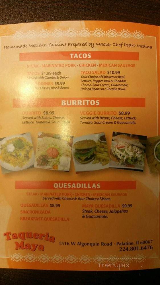Taqueria Maya - Palatine, IL menu_pic