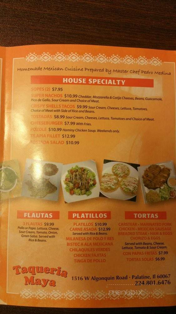 Taqueria Maya - Palatine, IL menu_pic