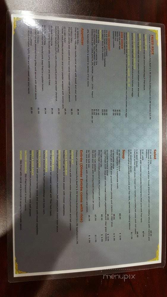 Thailand Restaurant - Daleville, AL menu_pic