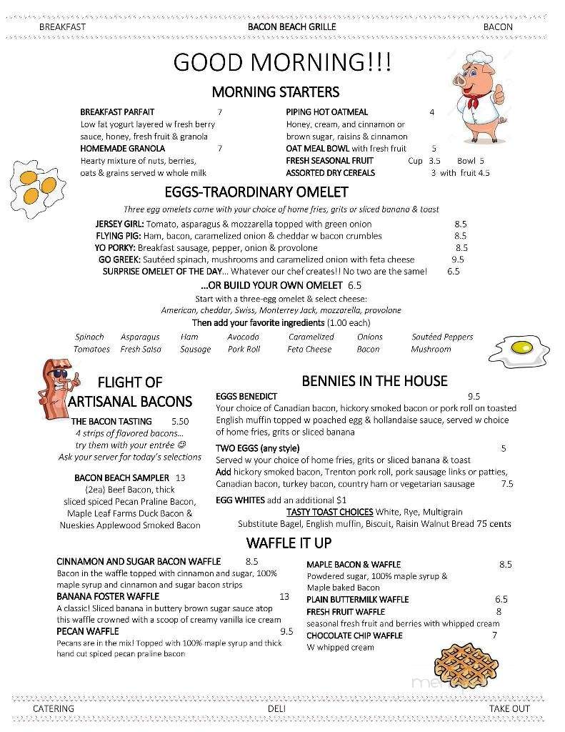 Bacon Beach Grille - Long Branch, NJ menu_pic