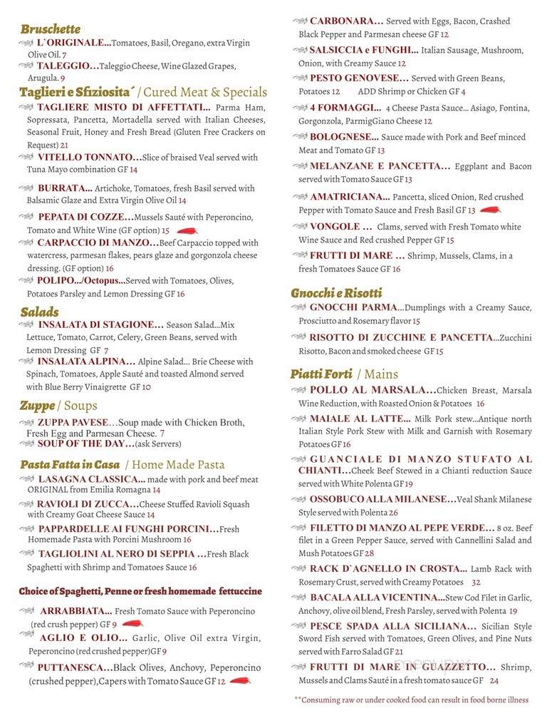 La Forchetta Da Massi - Pueblo, CO menu_pic