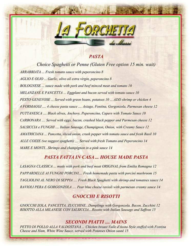 La Forchetta Da Massi - Pueblo, CO menu_pic