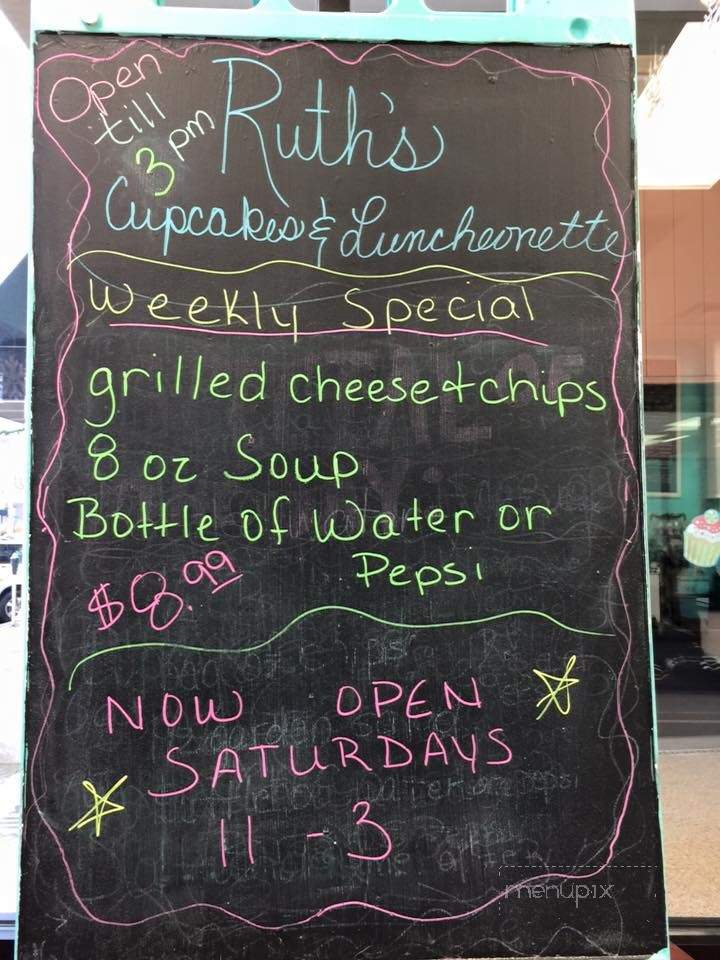 Ruth's Cupcakes & Luncheonette - Ashland, KY menu_pic