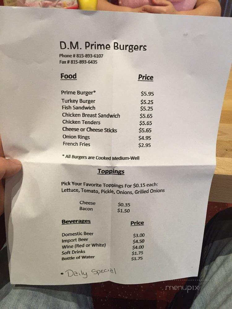 D M Prime Burgers - Lake in the Hills, IL menu_pic