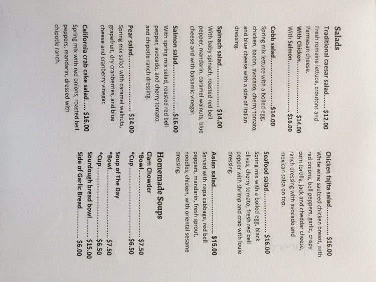 Spring Seafood Bar & Grill - Paso Robles, CA menu_pic
