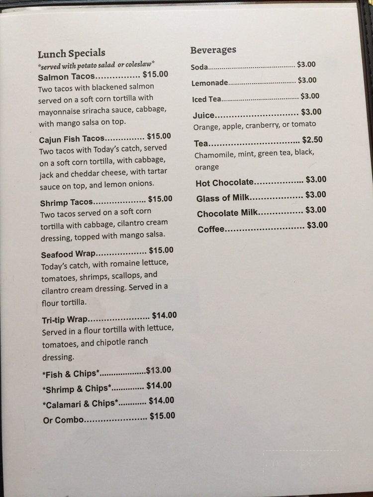 Spring Seafood Bar & Grill - Paso Robles, CA menu_pic