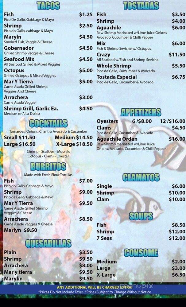 La Perla del Pacifico - San Diego, CA menu_pic