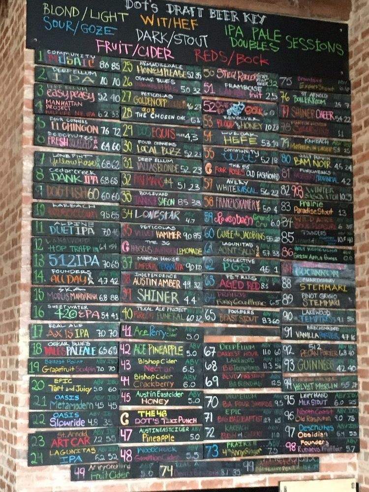 Dot's Hop House & Cocktail Courtyard - Dallas, TX menu_pic
