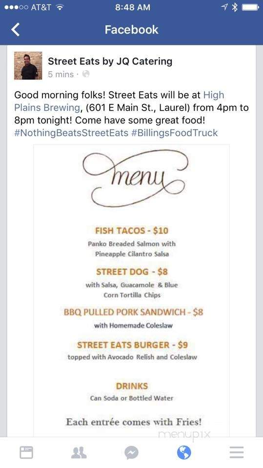 High Plains Brewing - Laurel, MT menu_pic