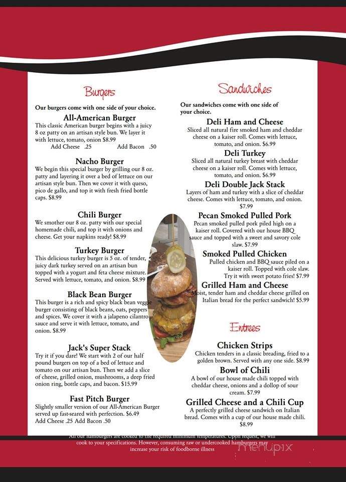 Jack's Sports Grille - Mountain Grove, MO menu_pic