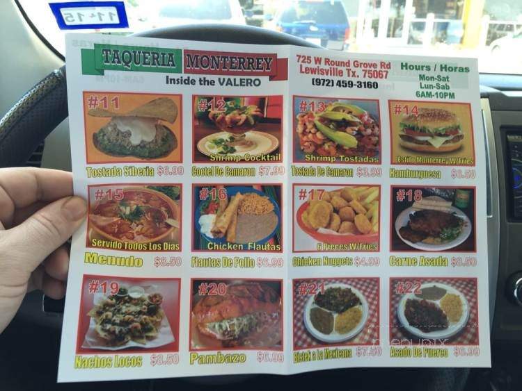 Taqueria Monterrey - Lewisville, TX menu_pic