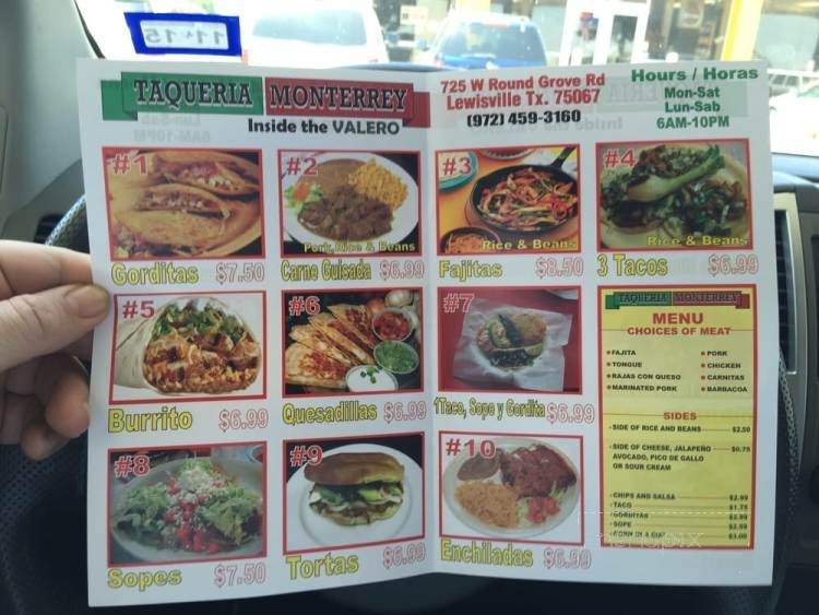 Taqueria Monterrey - Lewisville, TX menu_pic
