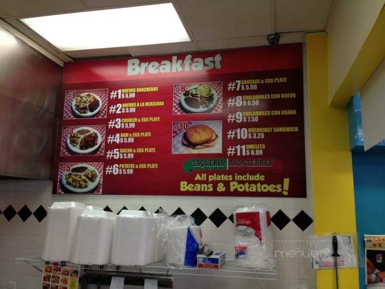 Taqueria Monterrey - Lewisville, TX menu_pic