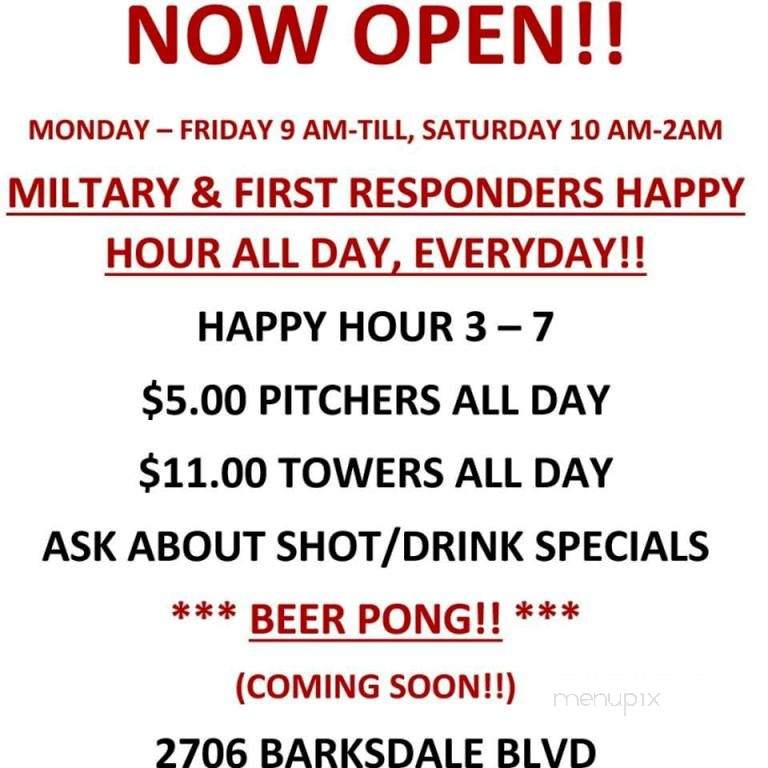 Bomber's Sports Bar - Bossier City, LA menu_pic