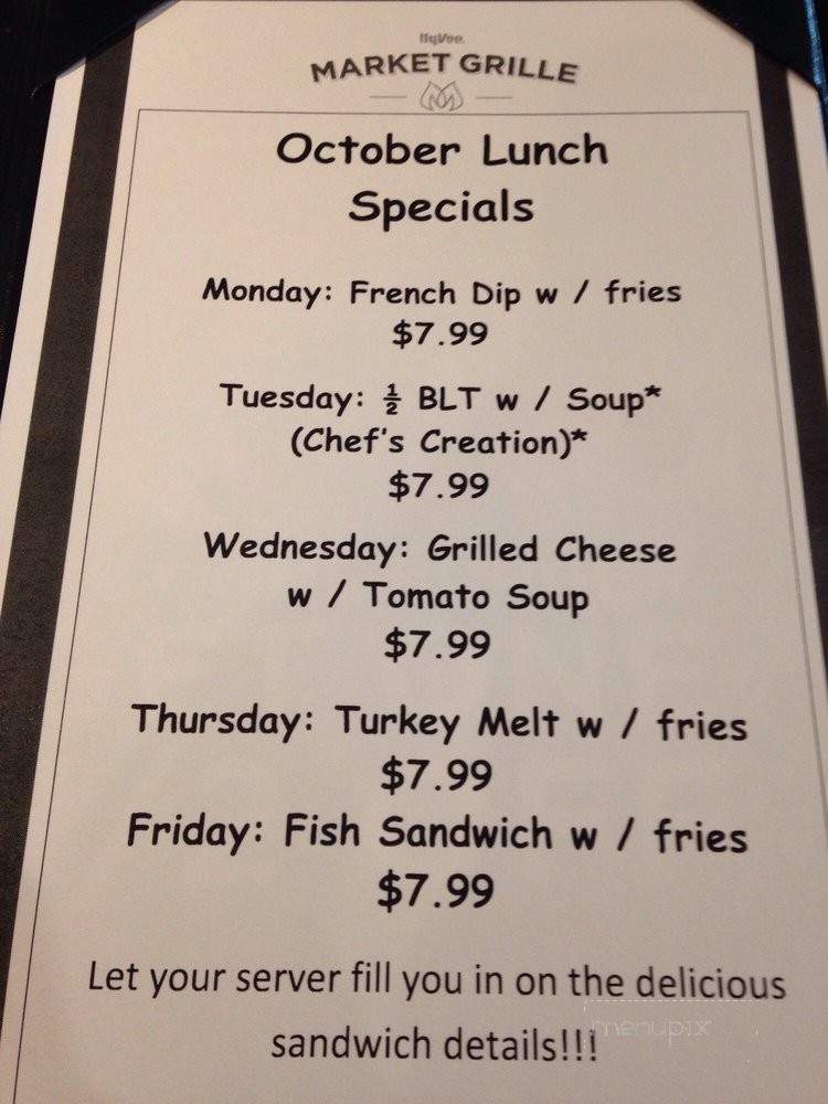 Hy-Vee Market Grille - Kansas City, MO menu_pic