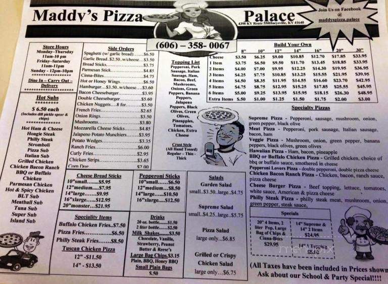 /28281127/Maddys-Pizza-Palace-Hueysville-KY - Hueysville, KY