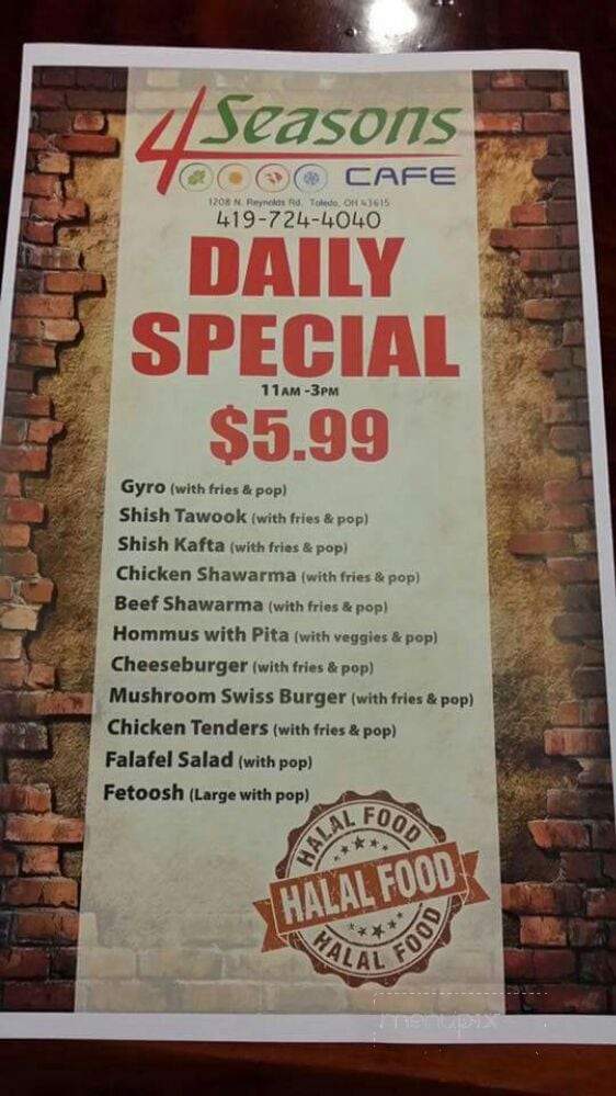 4 Seasons Cafe - Toledo, OH menu_pic