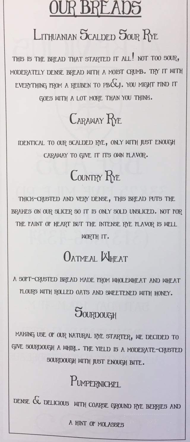 Alkevicius Breads - Livonia, MI menu_pic