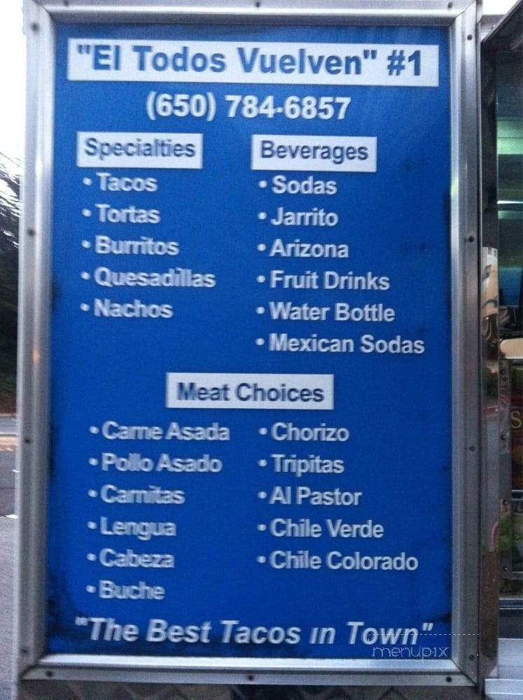 El Todos Vuelven - South San Francisco, CA menu_pic