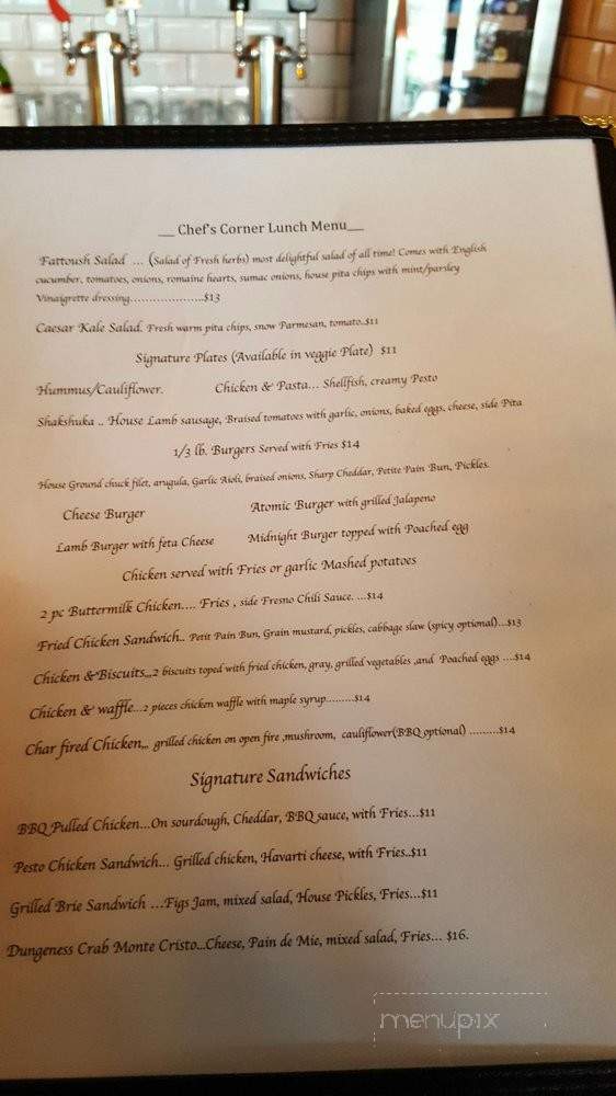 Chef's Corner - San Mateo, CA menu_pic
