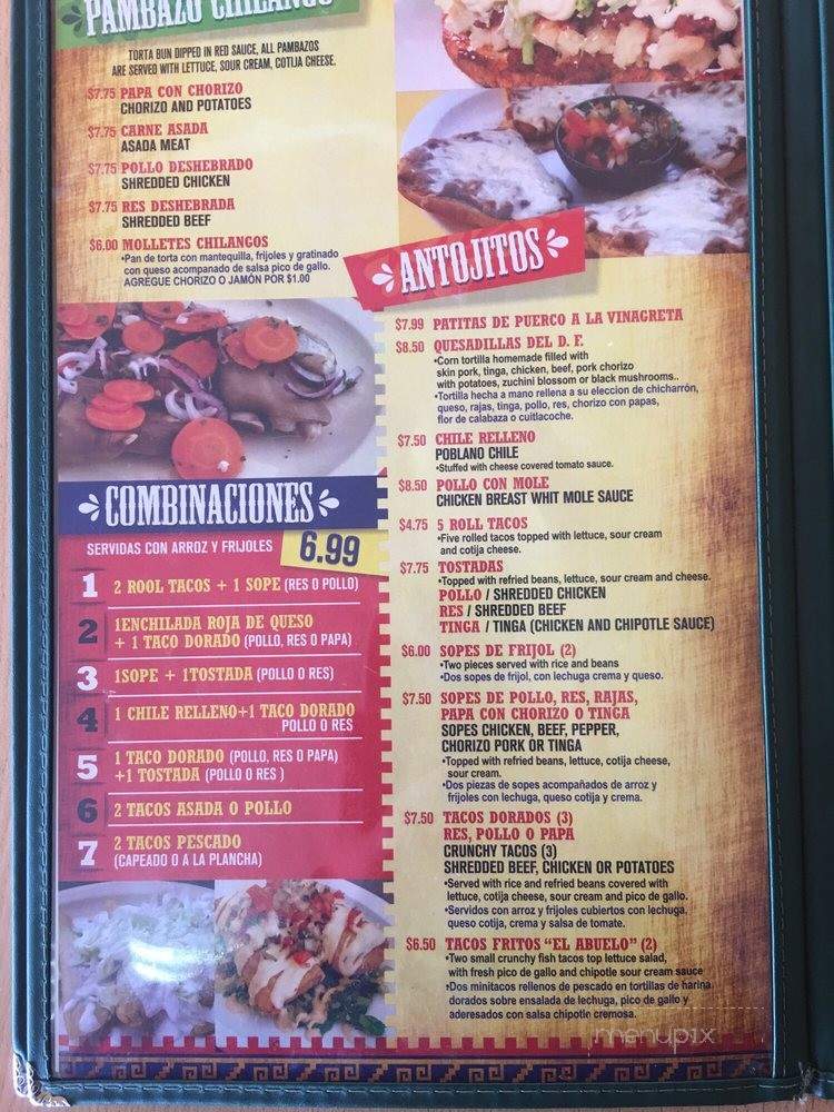 Restaurante Mexicano El Abuelo - National City, CA menu_pic
