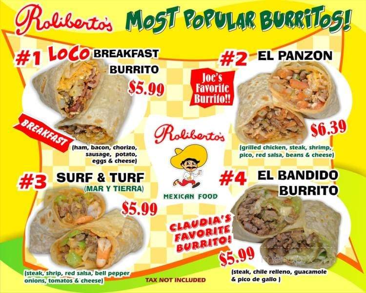 Roliberto's - Phoenix, AZ menu_pic