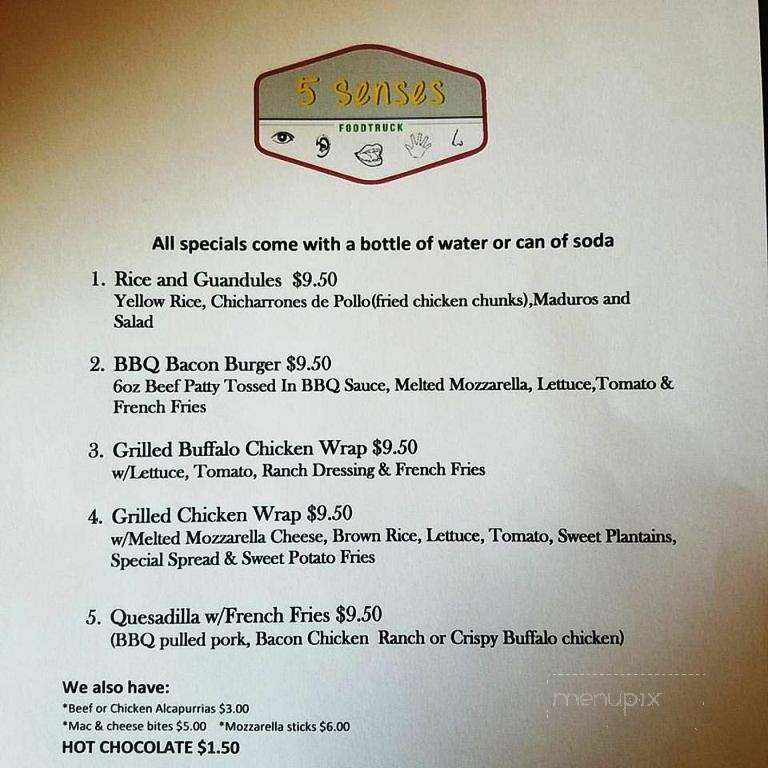 5 Senses Food Truck - Haverstraw, NY menu_pic