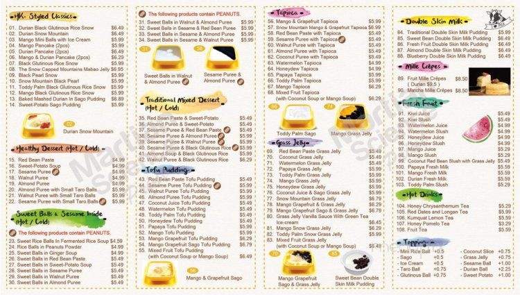 Sugar Sweets Dessert - San Diego, CA menu_pic