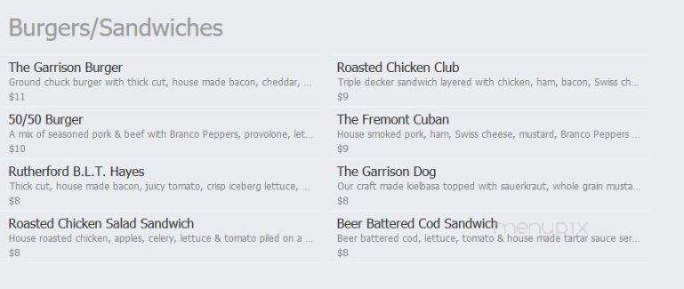 The Garrison - Fremont, OH menu_pic