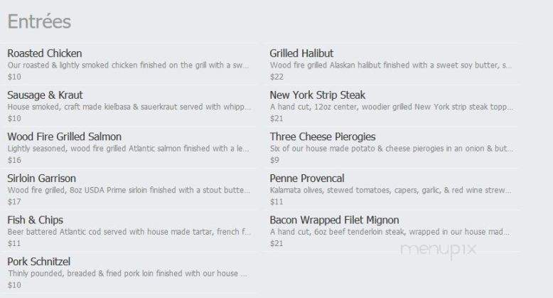 The Garrison - Fremont, OH menu_pic