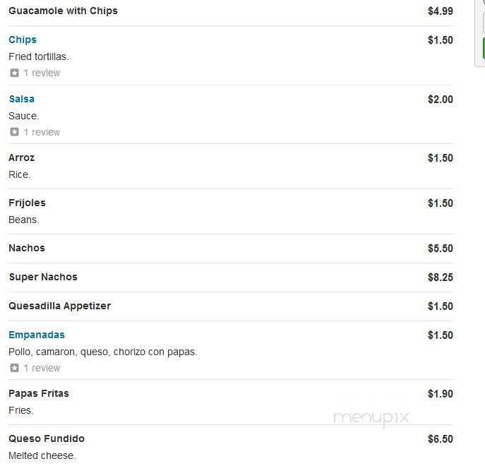 Los Cantaritos GRILL - Chicago, IL menu_pic