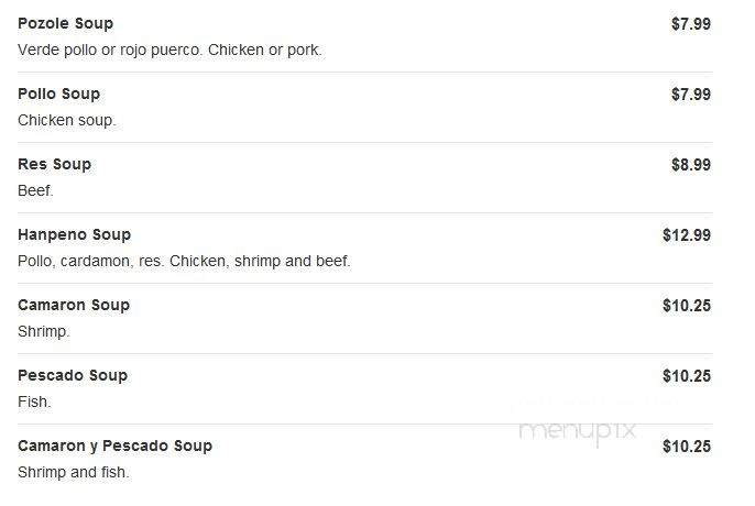 Los Cantaritos GRILL - Chicago, IL menu_pic