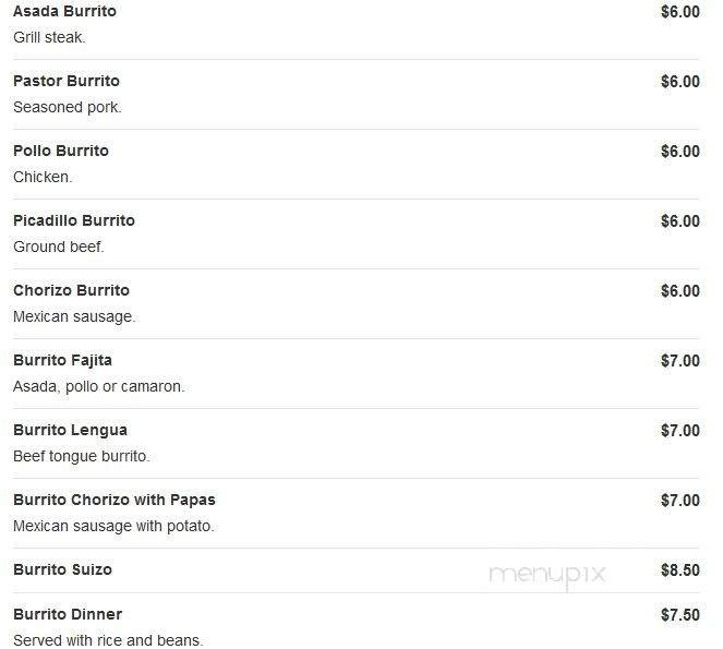 Los Cantaritos GRILL - Chicago, IL menu_pic