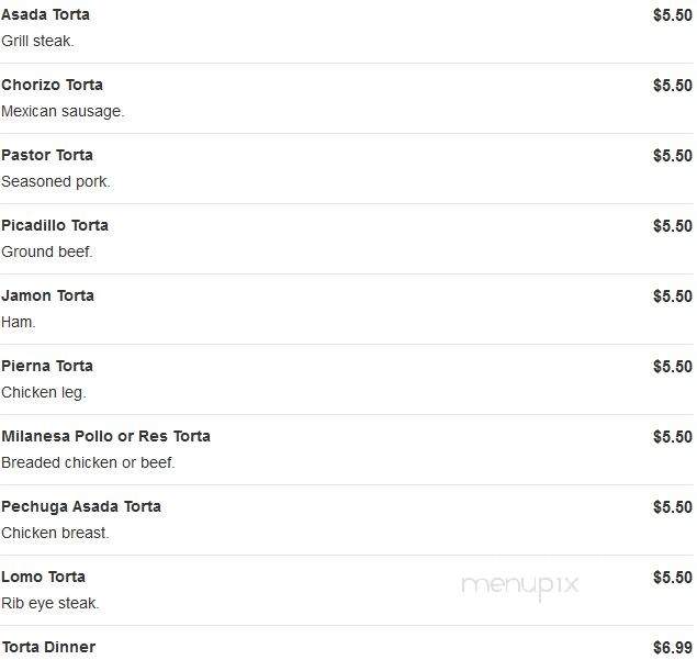 Los Cantaritos GRILL - Chicago, IL menu_pic