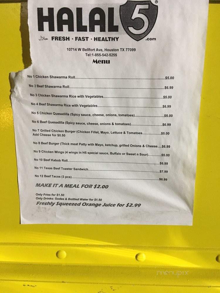 /28292745/Halal-5-Menu-Houston-TX - Houston, TX