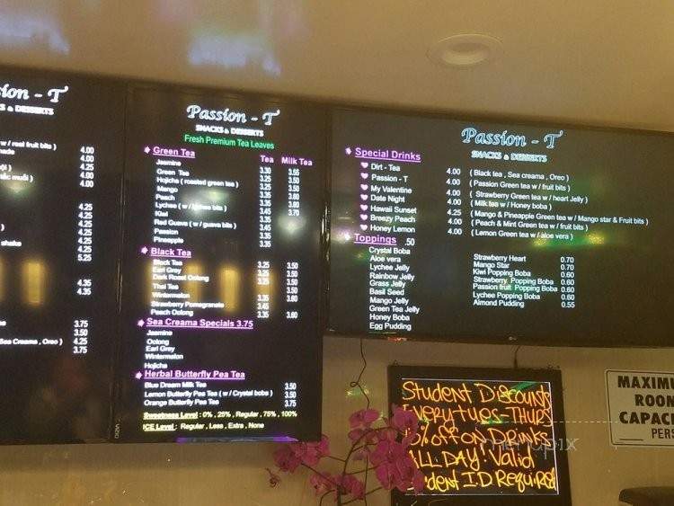 Passion-T Snacks and Desserts - San Jose, CA menu_pic