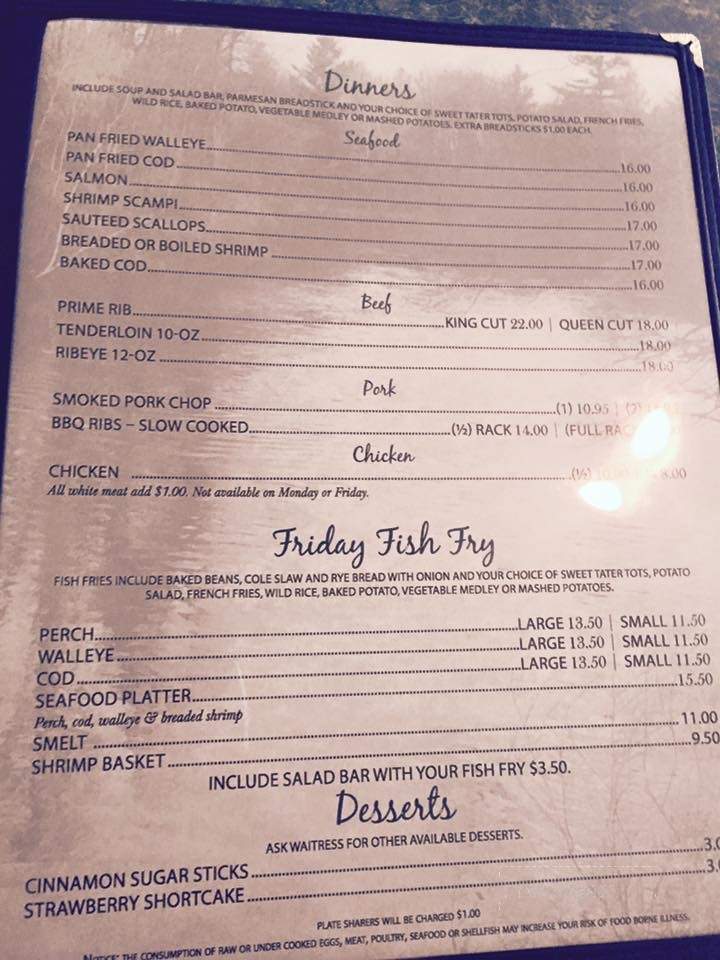 Dan and Tim's Riverside - Crivitz, WI menu_pic