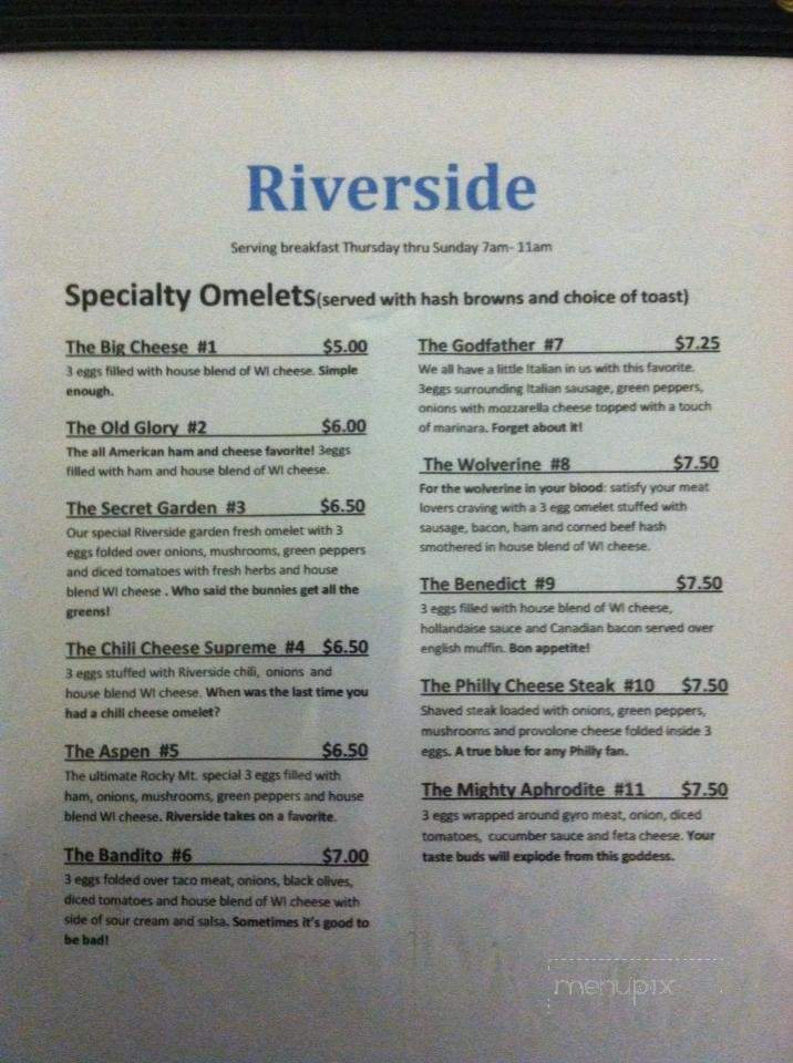 Dan and Tim's Riverside - Crivitz, WI menu_pic