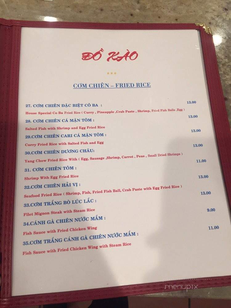 Co Ba 2 - Garden Grove, CA menu_pic