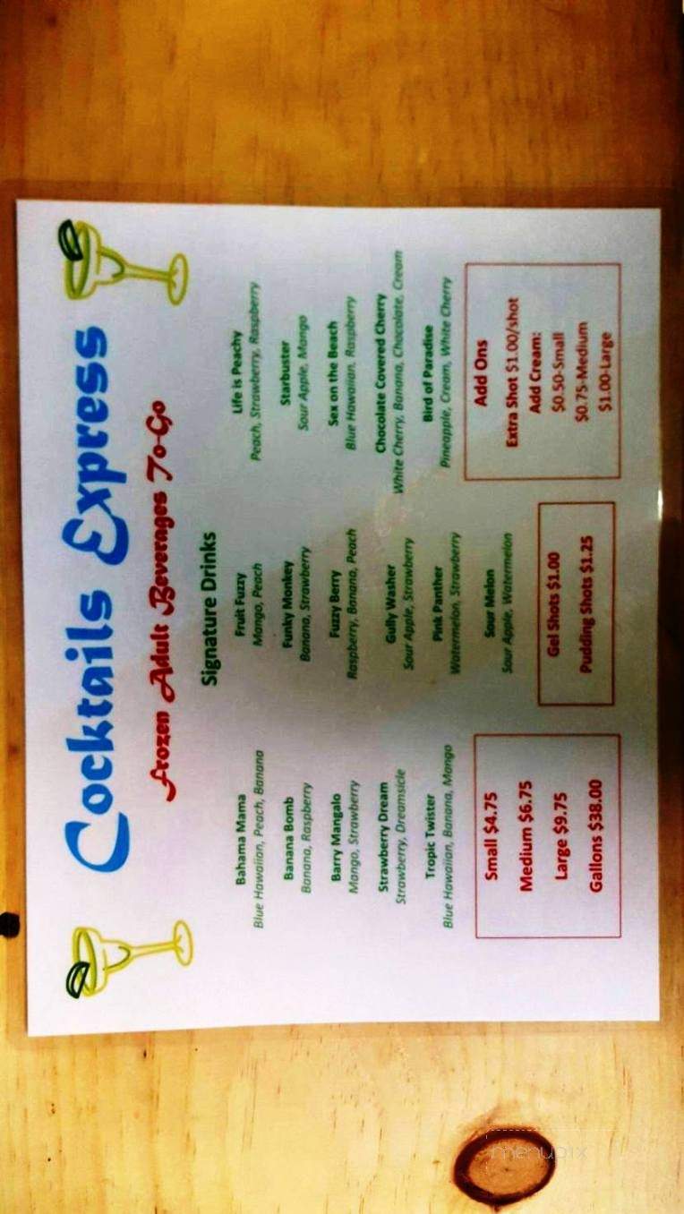Cocktail Express - Conroe, TX menu_pic