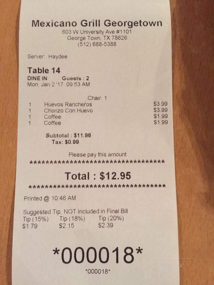 Mia's Grill And Bar - Georgetown, TX menu_pic