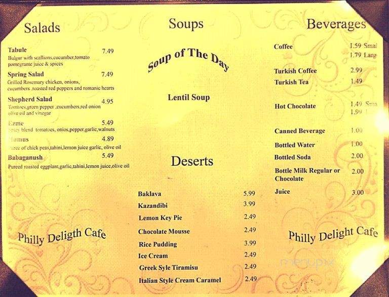 Philly Delight Cafe - Philadelphia, PA menu_pic