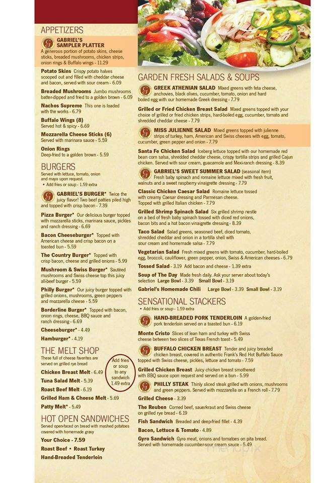 Gabriel's Pancake House - Peru, IN menu_pic