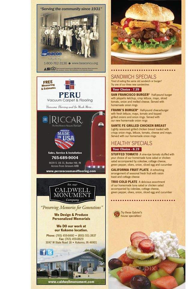 Gabriel's Pancake House - Peru, IN menu_pic