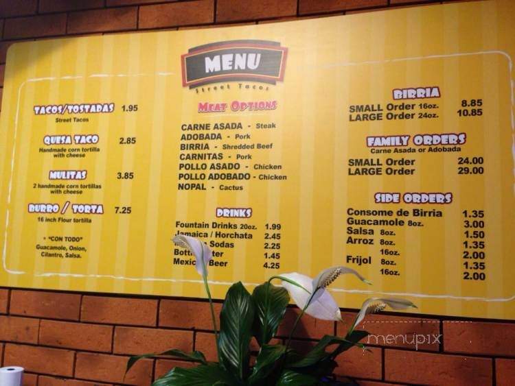 Taqueria Revolucion - Chula Vista, CA menu_pic
