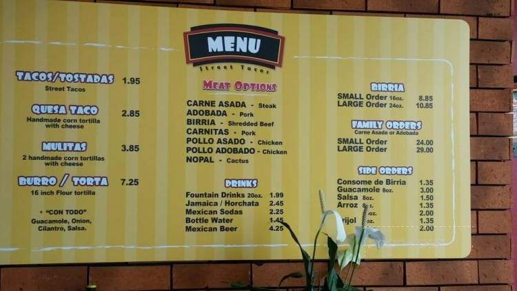 Taqueria Revolucion - Chula Vista, CA menu_pic